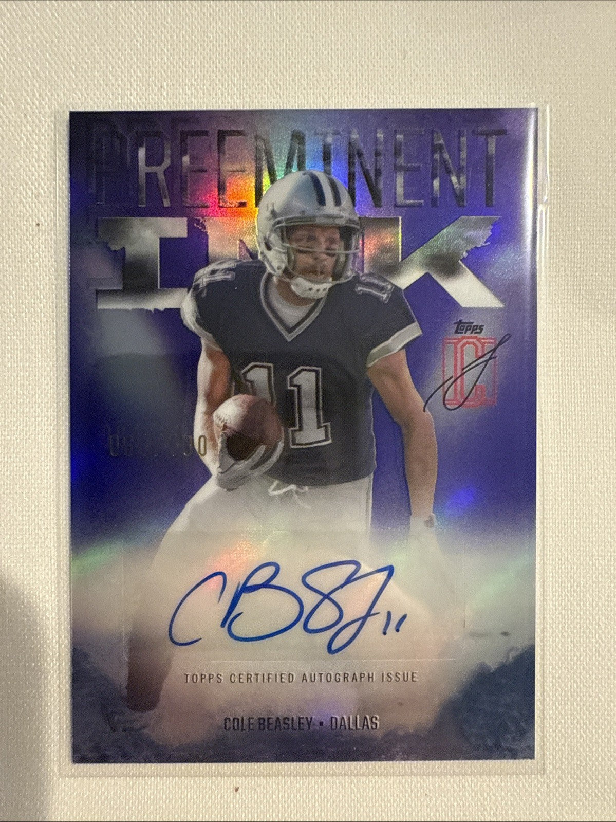2025 Topps Signature Class – Cole Beasley #PI – CB Preeminent Ink 33/100