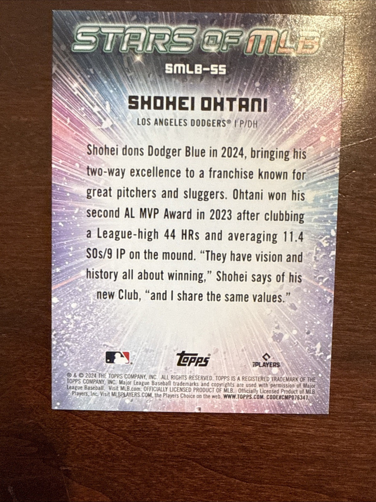 2024 TOPPS #SMLB-SS SHOHEI OHTANI STARS OF MLB