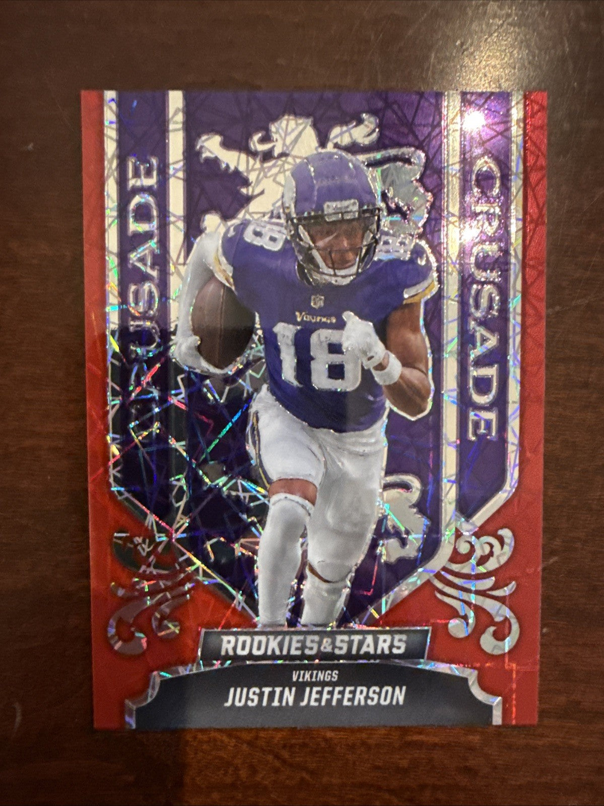 2023 Rookies & Stars Justin Jefferson Crusade Red Laser Holo