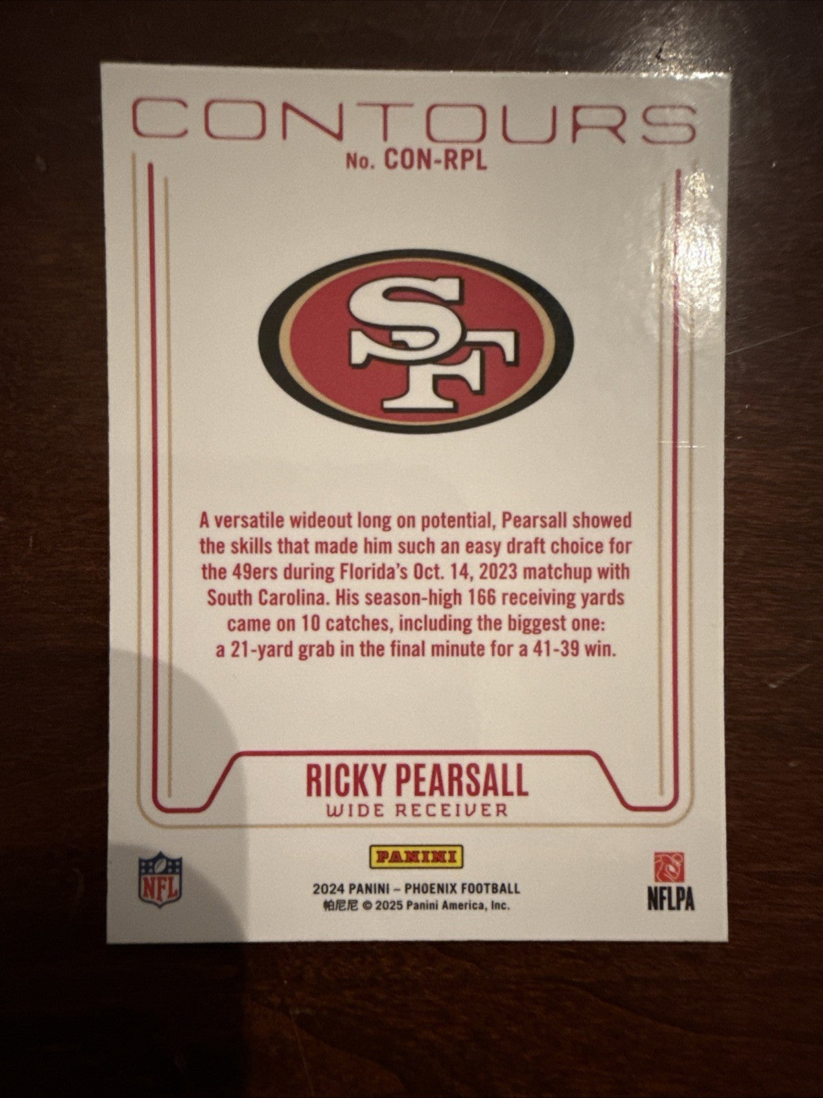 2024 Panini Phoenix Ricky Pearsall Contours RC Rookie #CON-RPL