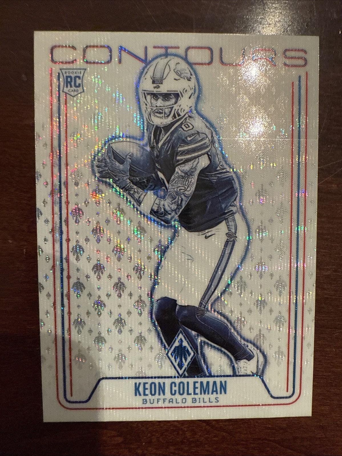 2024 Panini Phoenix KEON COLEMAN #CON-KCN RC Rookie Contours Silver Wave Bills