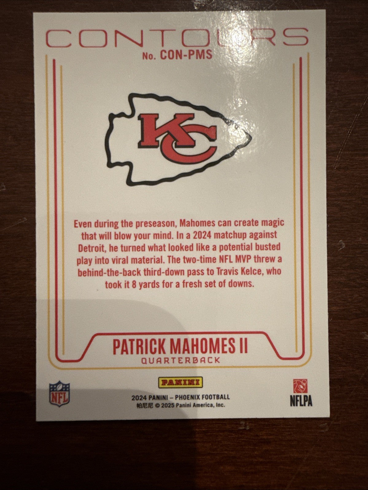 2024 Panini Phoenix - Contours Patrick Mahomes II #CON-PMS Wave