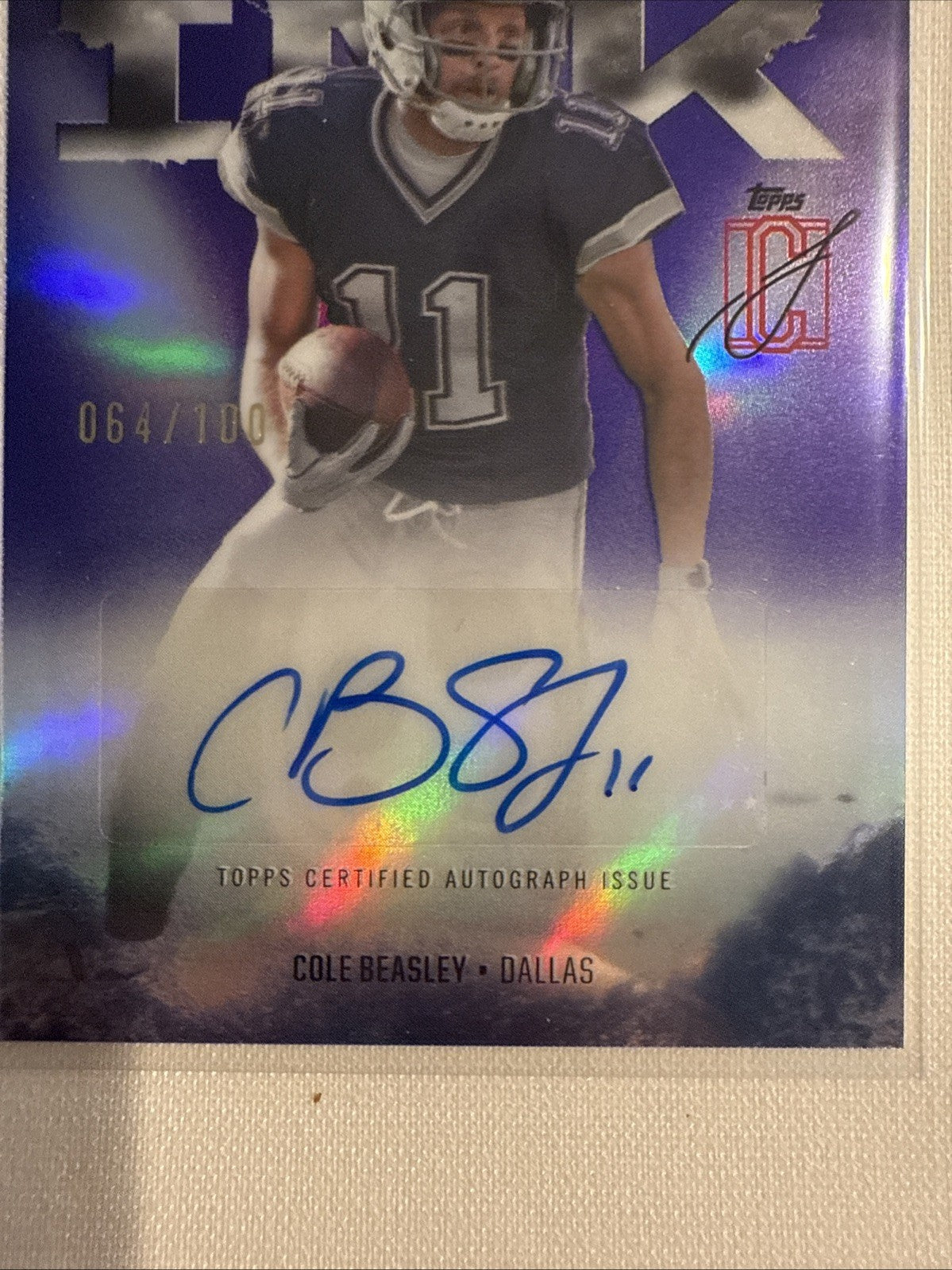 2025 Topps Signature Class – Cole Beasley #PI – CB Preeminent Ink 33/100