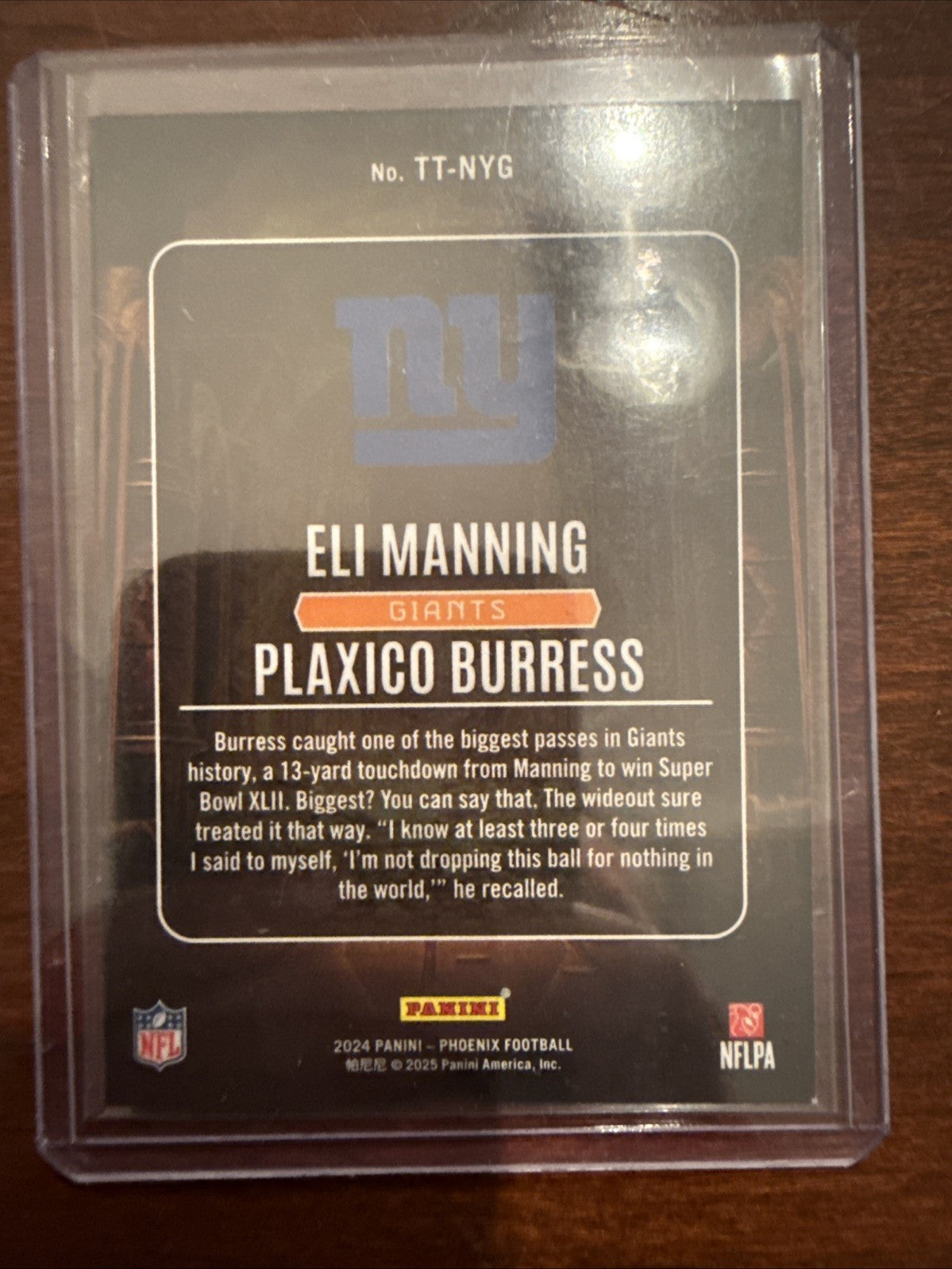 2024 Phoenix ELI MANNING & PLAXICO BURRESS #TT-NYG Treasured Tandems WAVE