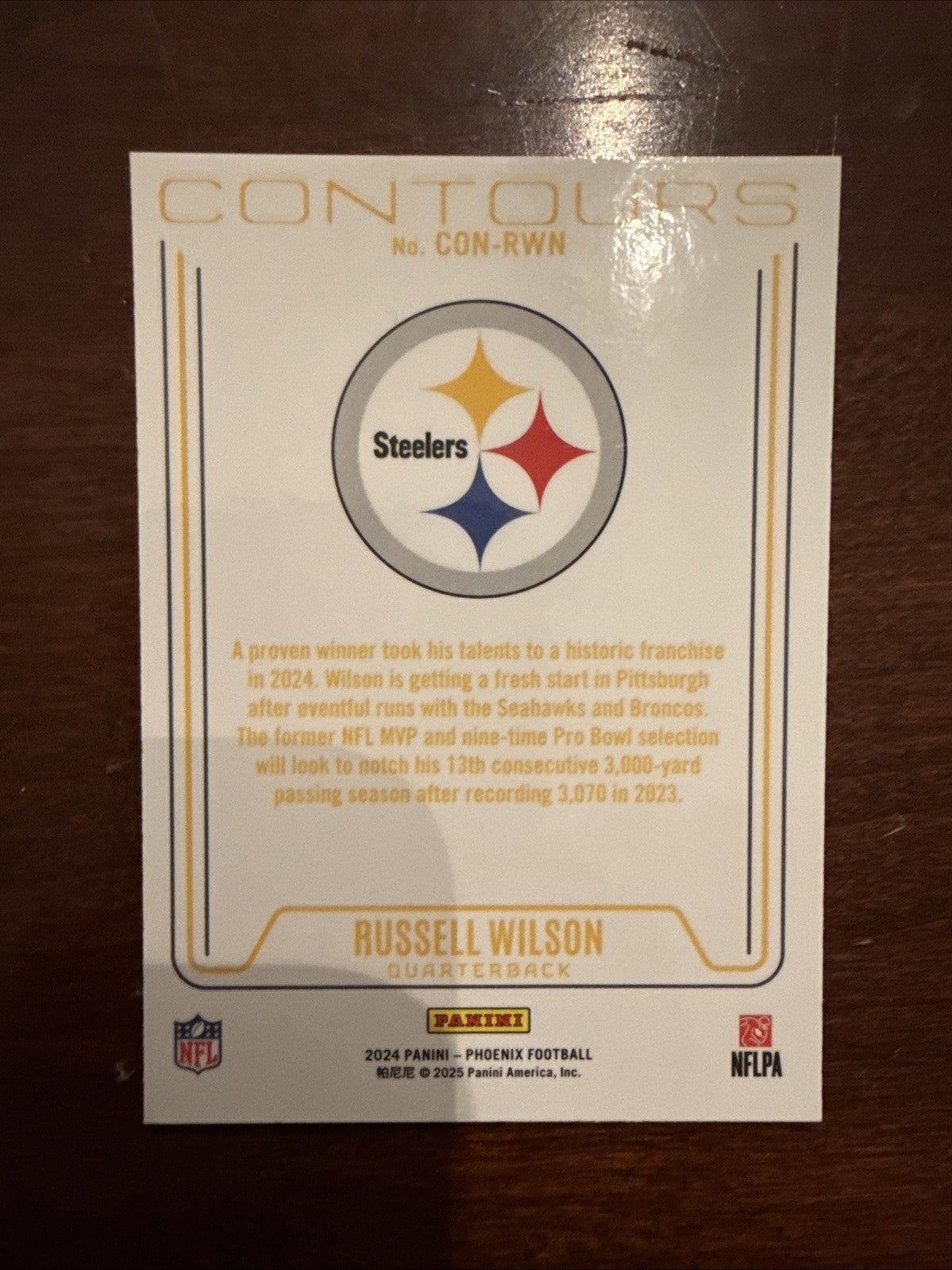 Russell Wilson- Wave Contour #CON-RWN- 2024 Panini Phoenix- Steelers