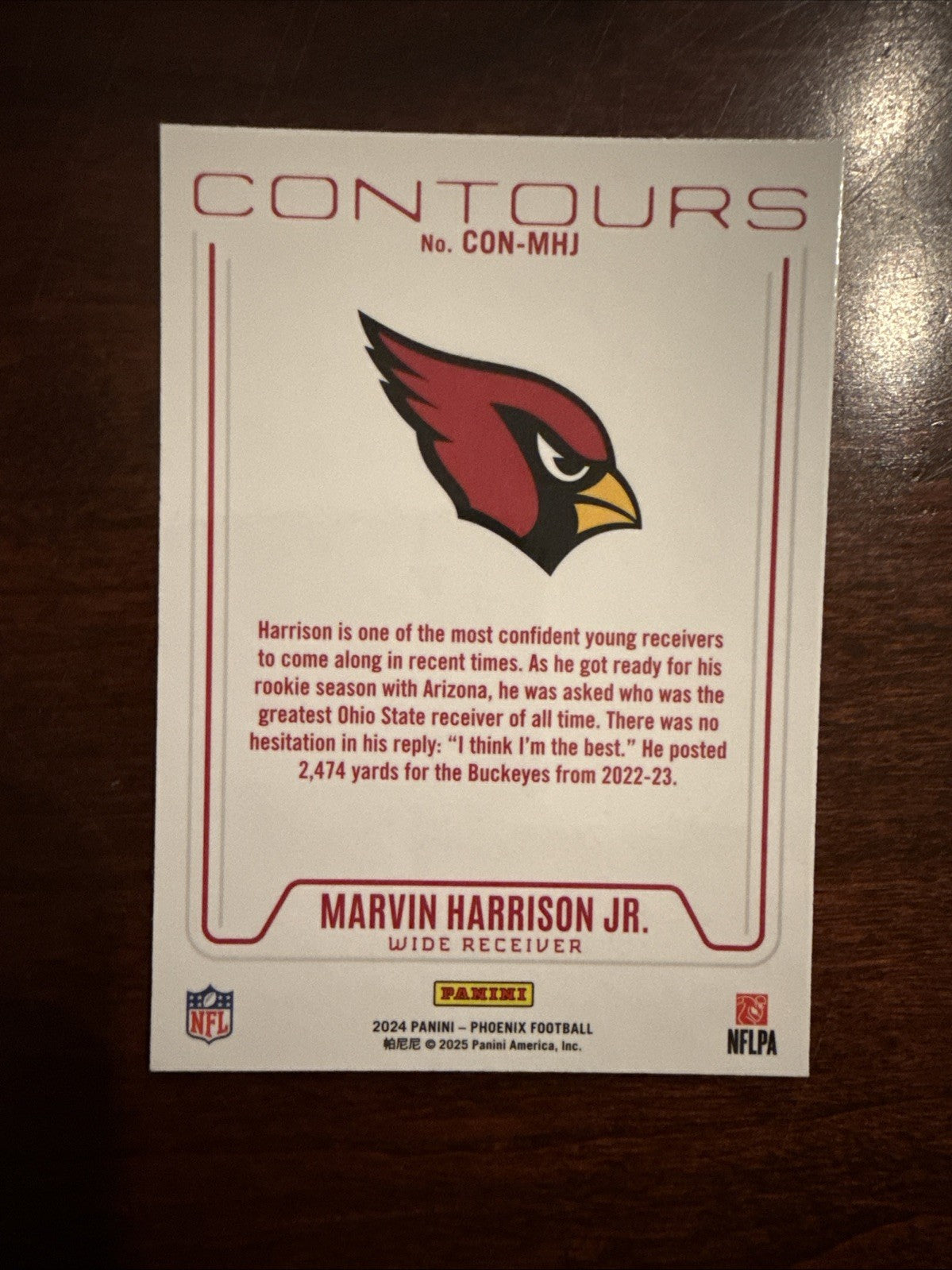 2024 Panini Phoenix Marvin Harrison Jr Contours #CON-MHJ Cardinals (RC)