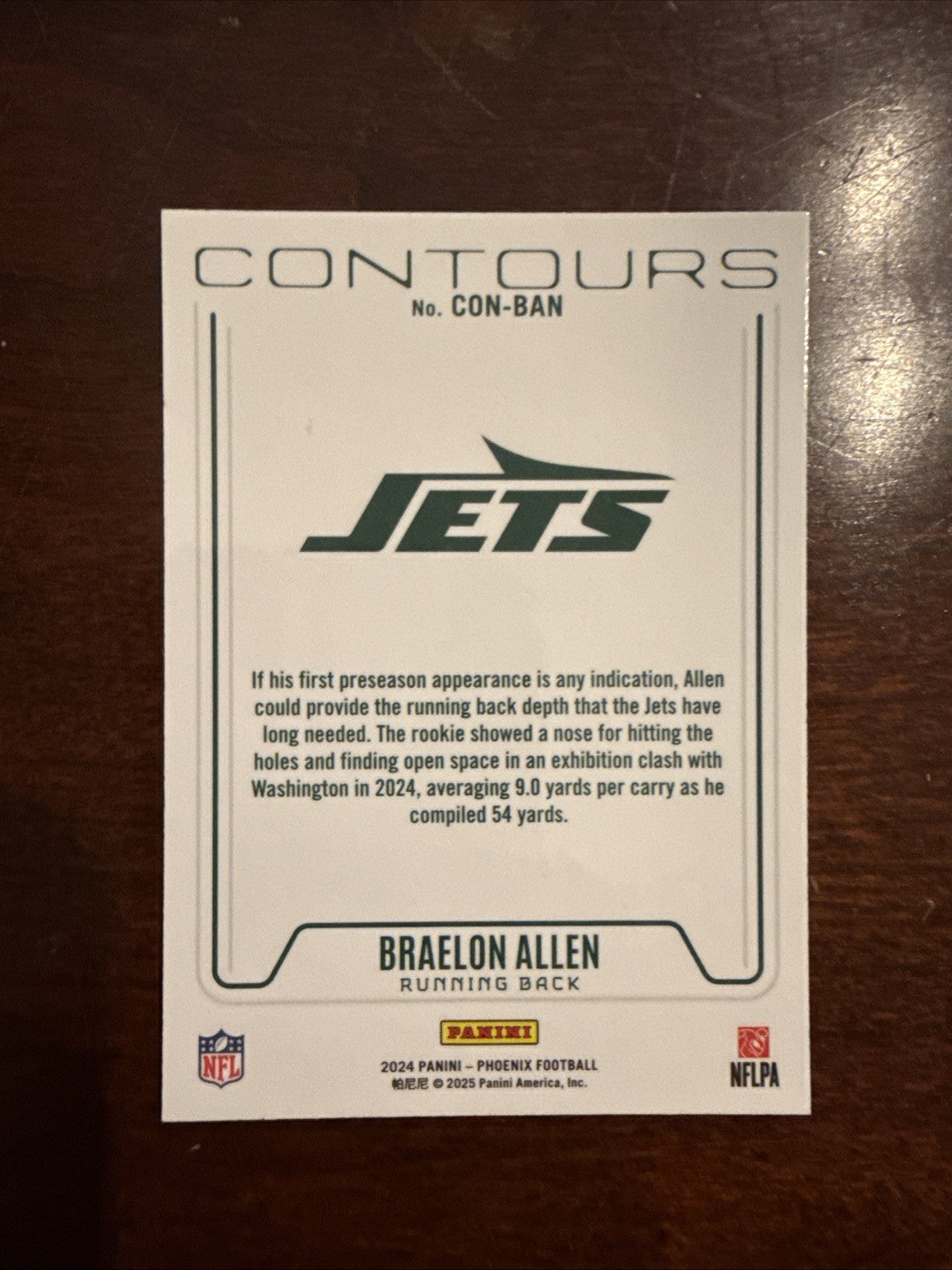 2024 Braelon Allen Panini Phoenix Contours Rookie