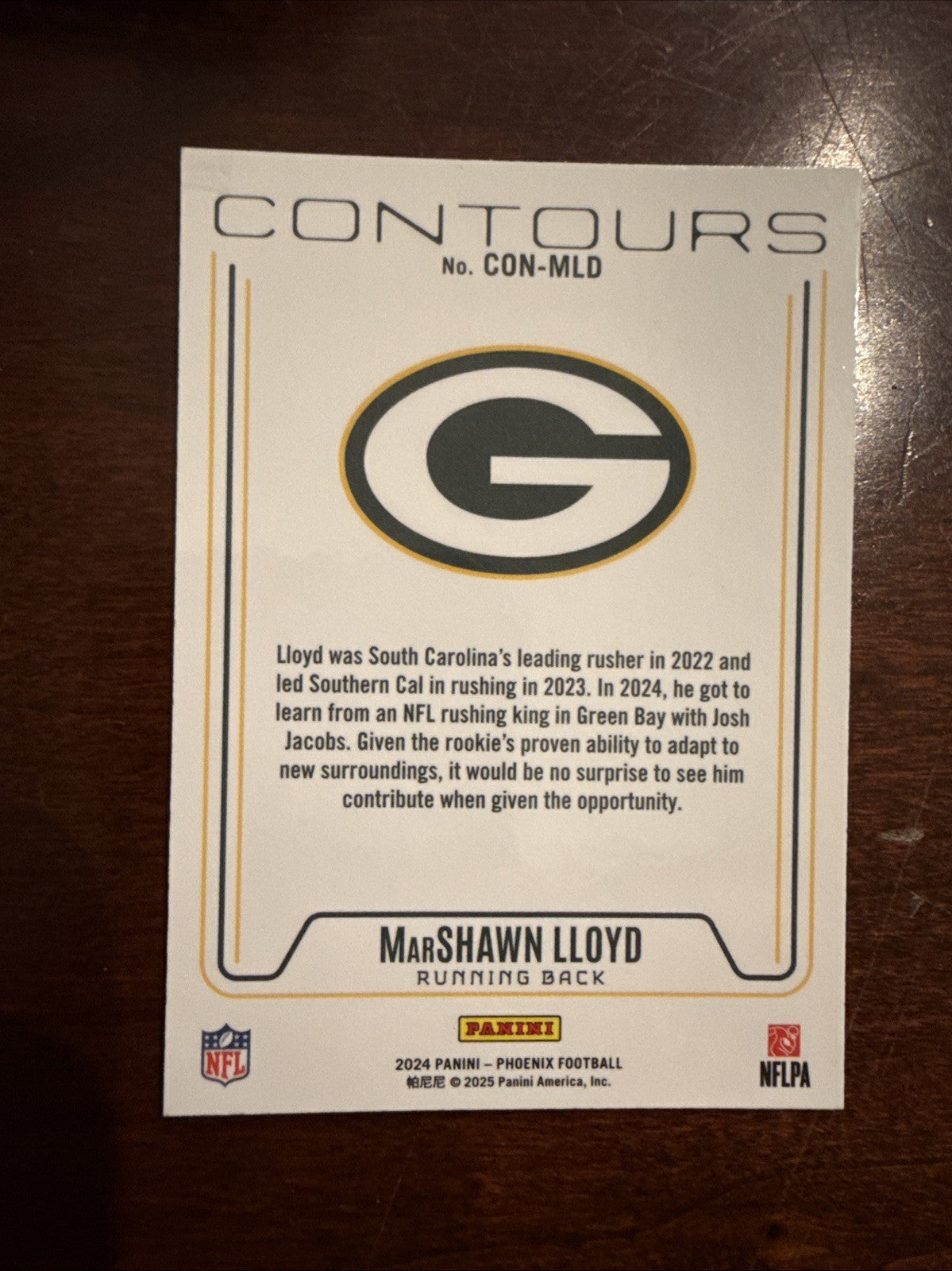 2024 Phoenix Football MarShawn Lloyd RC Contours